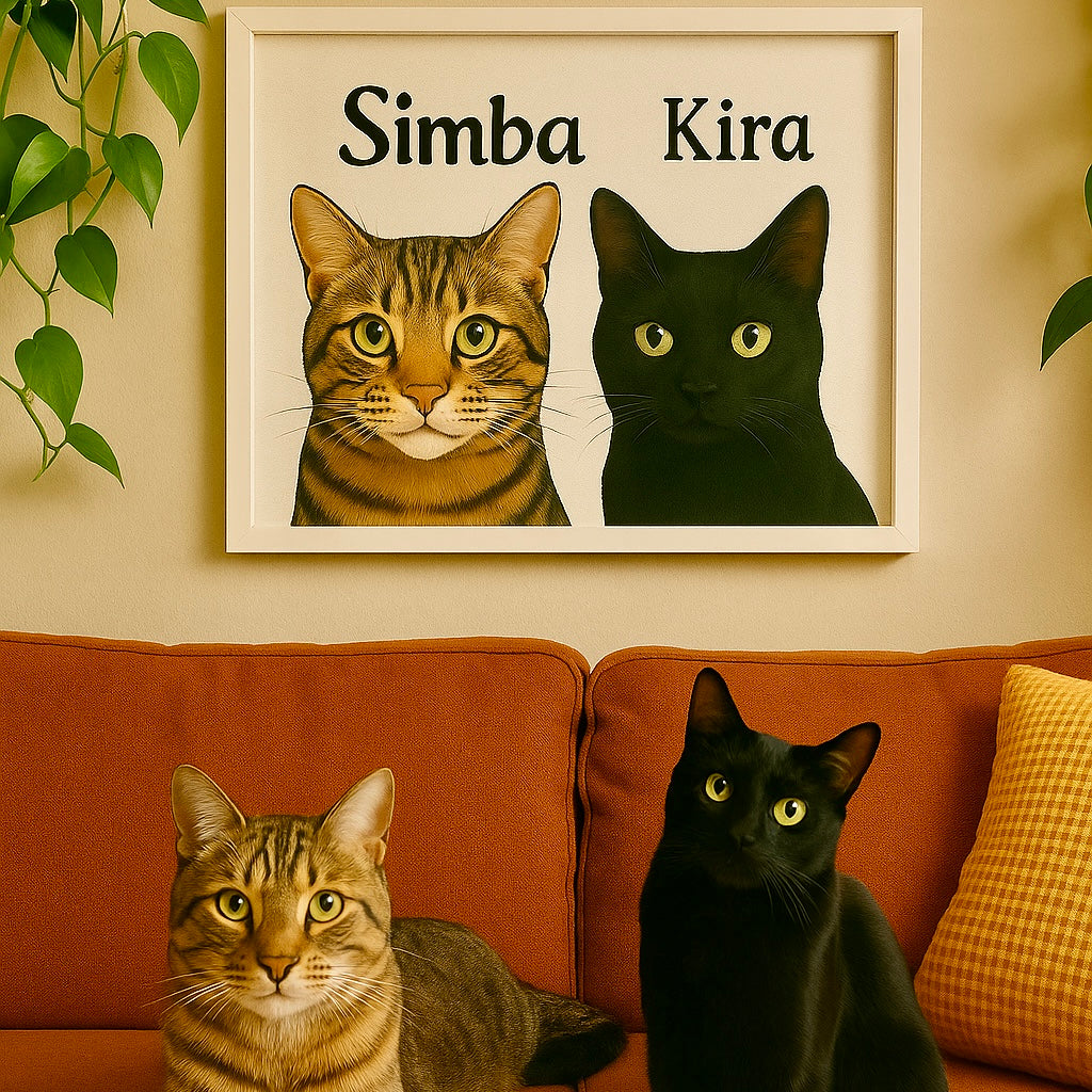 Modern Two Pet Portrait